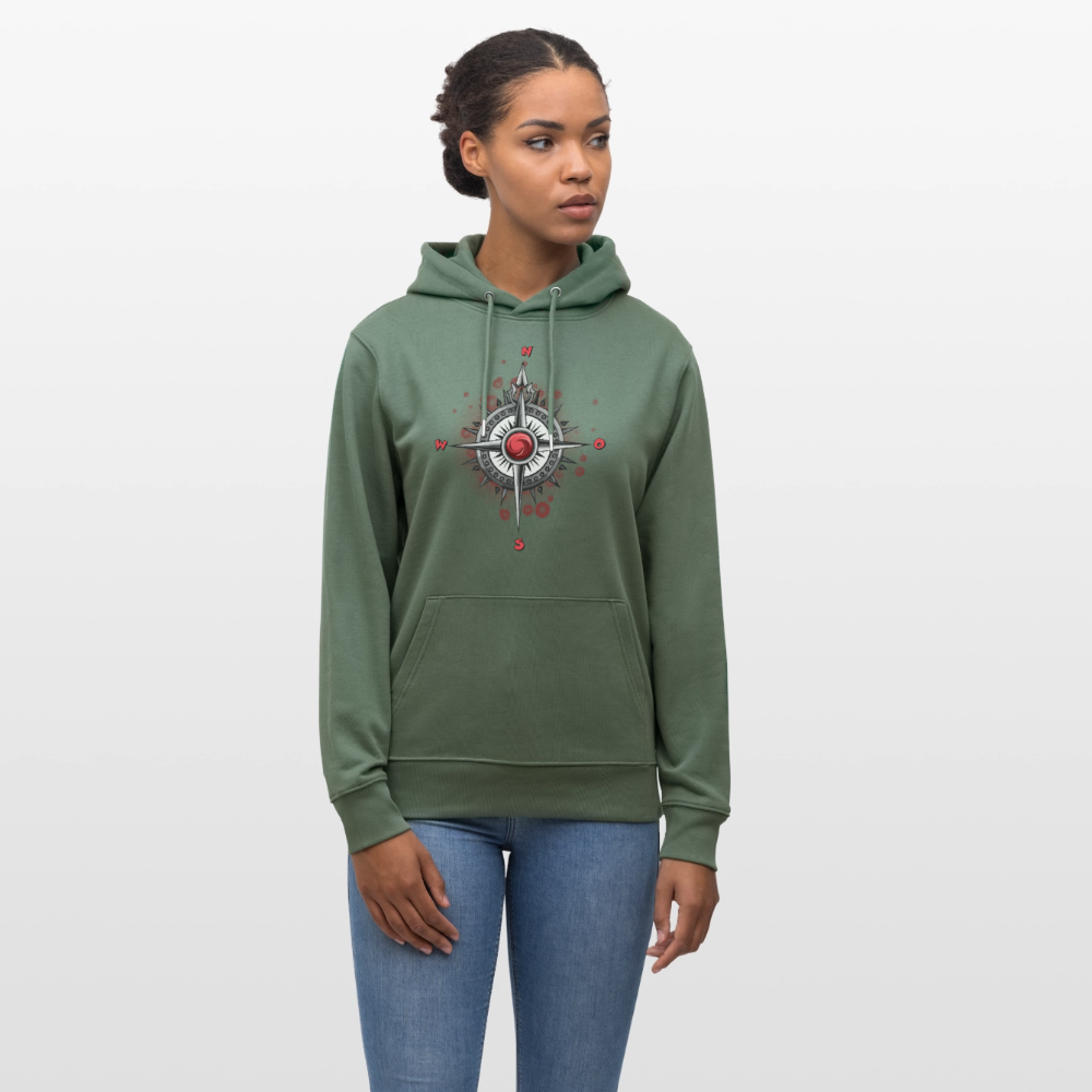 Unisex Hoodie mit WINDROSE PRINT - Tanngrün