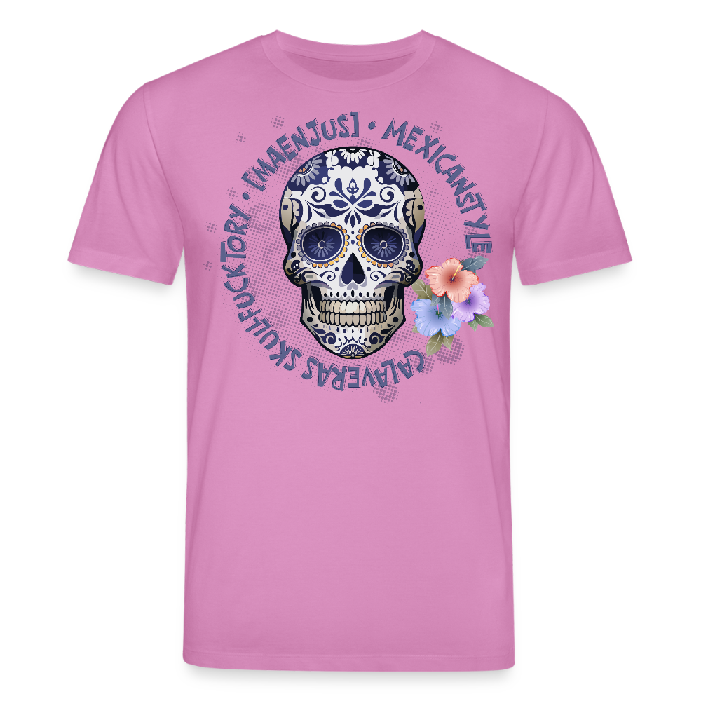 Unisex Bio-T-Shirt mit MAENJUS MEXICANSTYLE PRINT Vorderseite - Pink