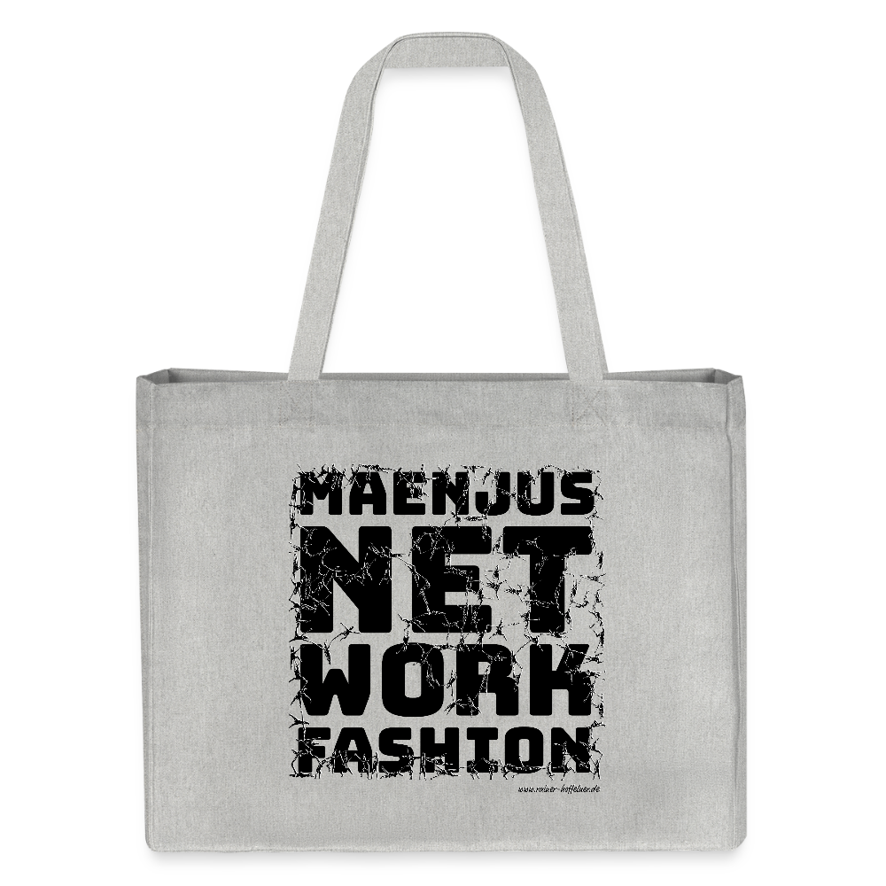 Recycelter Shopping Bag mit MAENJUS NETWORK FASHION PRINT - Grau meliert