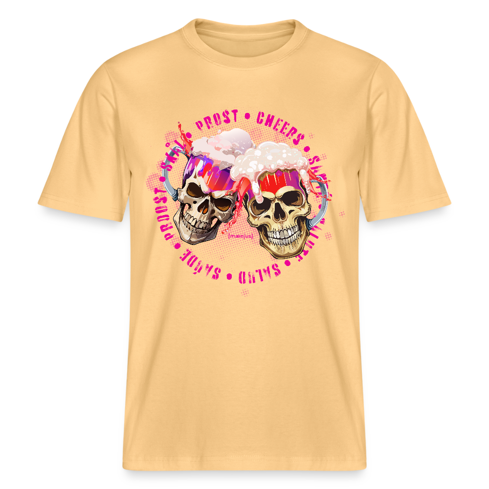 Unisex Bio-T-Shirt mit OKTOBERFEST SKULL GIRL PRINT - Hellgelb