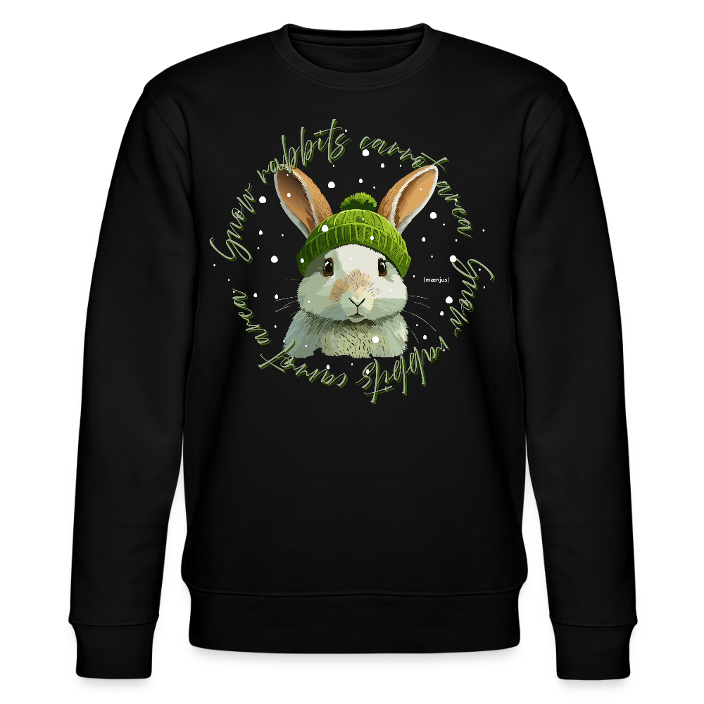 Unisex Bio-Sweatshirt mit SNOW RABBITS CARROT AREA PRINT - Schwarz
