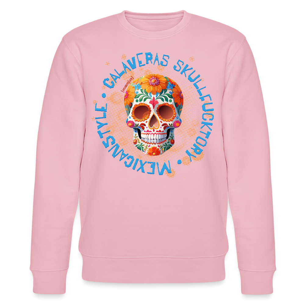 Unisex Bio-Sweatshirt mit CALAVERAS SKULL PRINT - Hellrosa