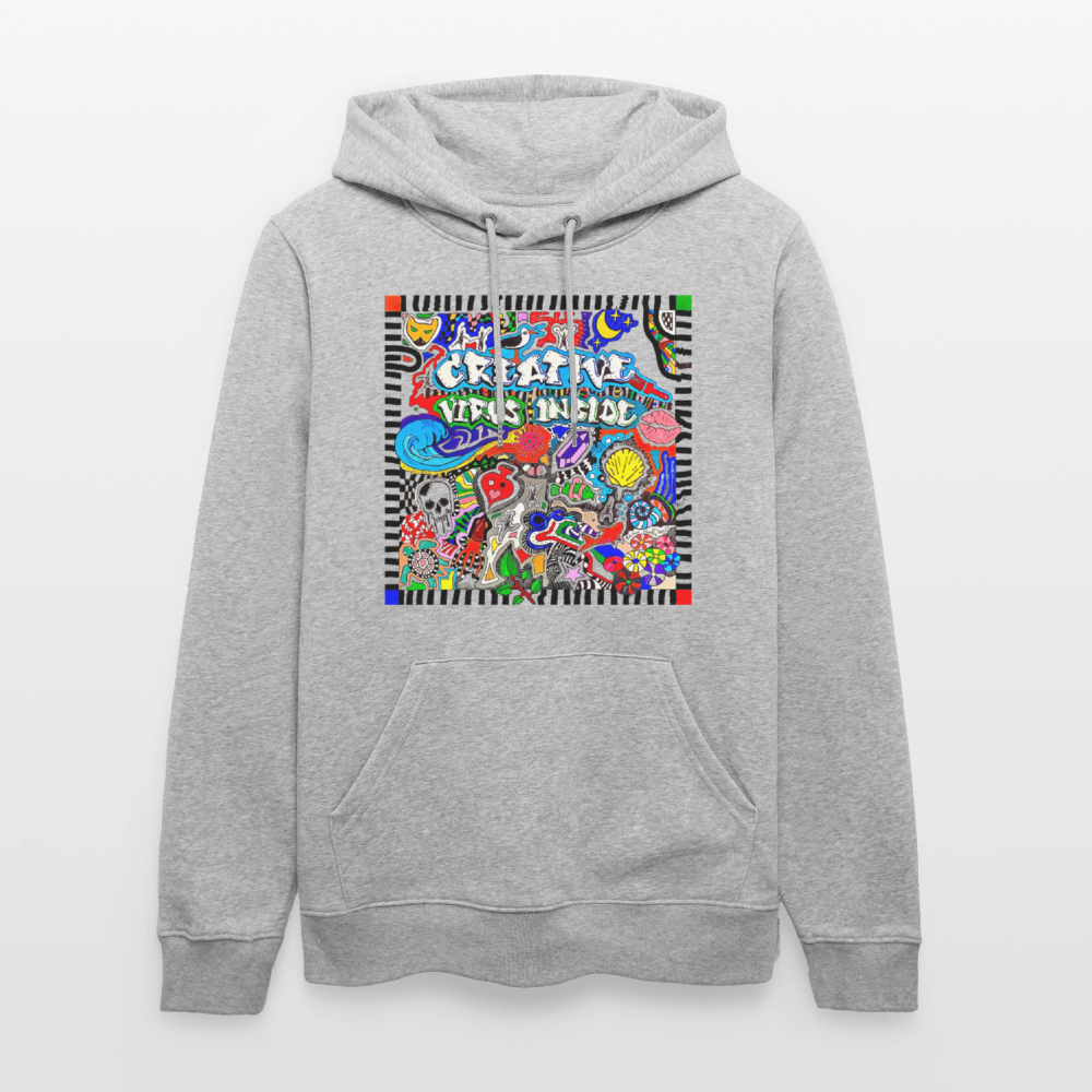 Unisex Bio-Hoodie mit CREATIVE VIRUS INSIDE PRINT - Grau meliert