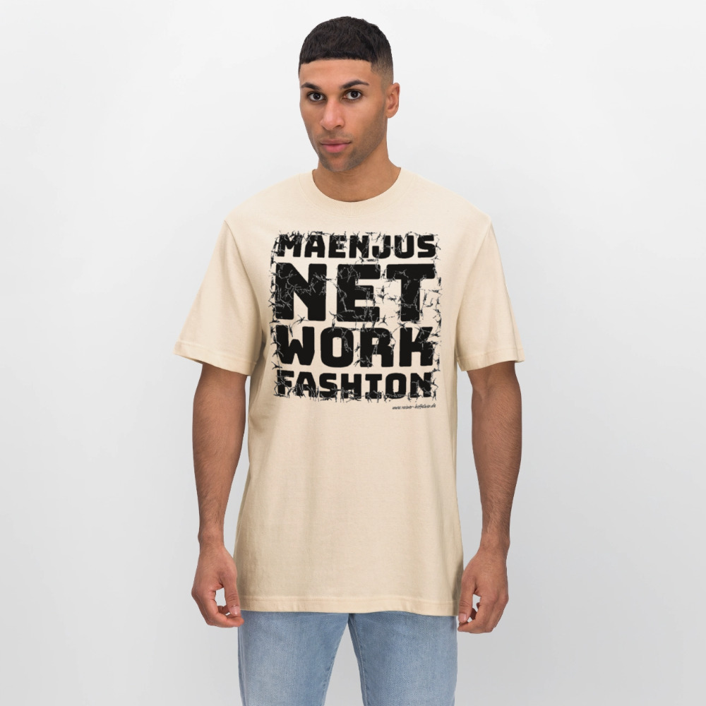 Unisex Bio-T-Shirt mit MAENJUS NETWORK FASHION PRINT - Weißgrau