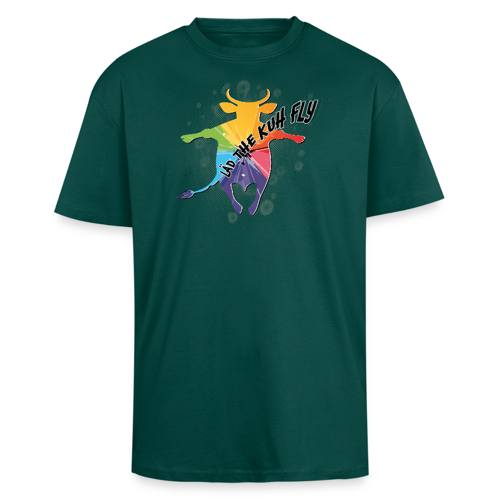 Heavy Oversize T-Shirt mit LÄD THE KUH FLY PRINT - hunter Green