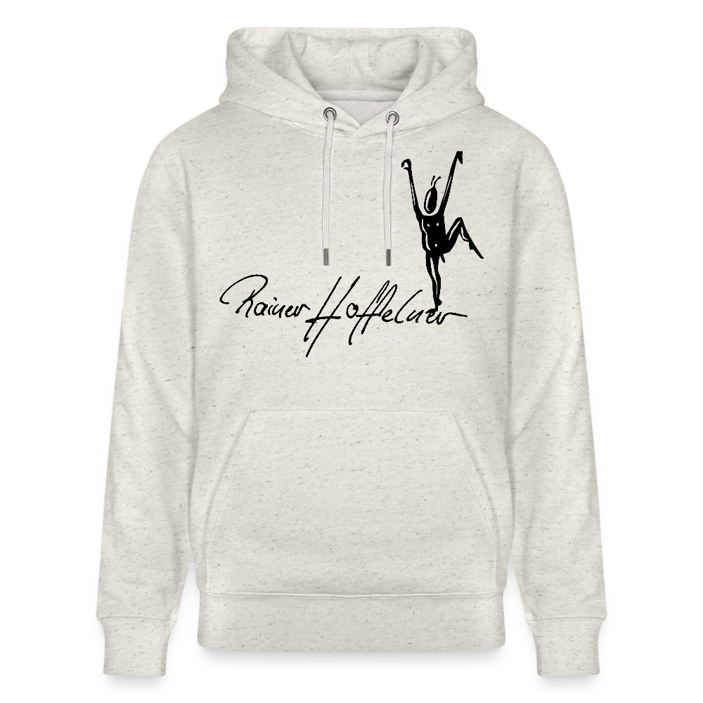 Unisex Bio-Hoodie mit TUSCHEMÄNNCHEN PRINT - Beige meliert
