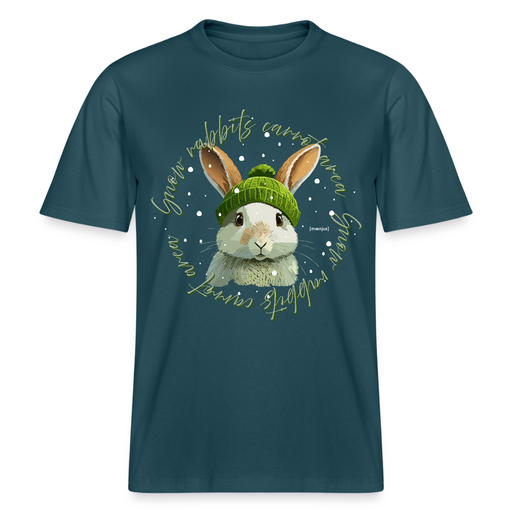 Unisex Bio-T-Shirt mit SNOW RABBITS CARROT AREA PRINT - Dunkles Petrol