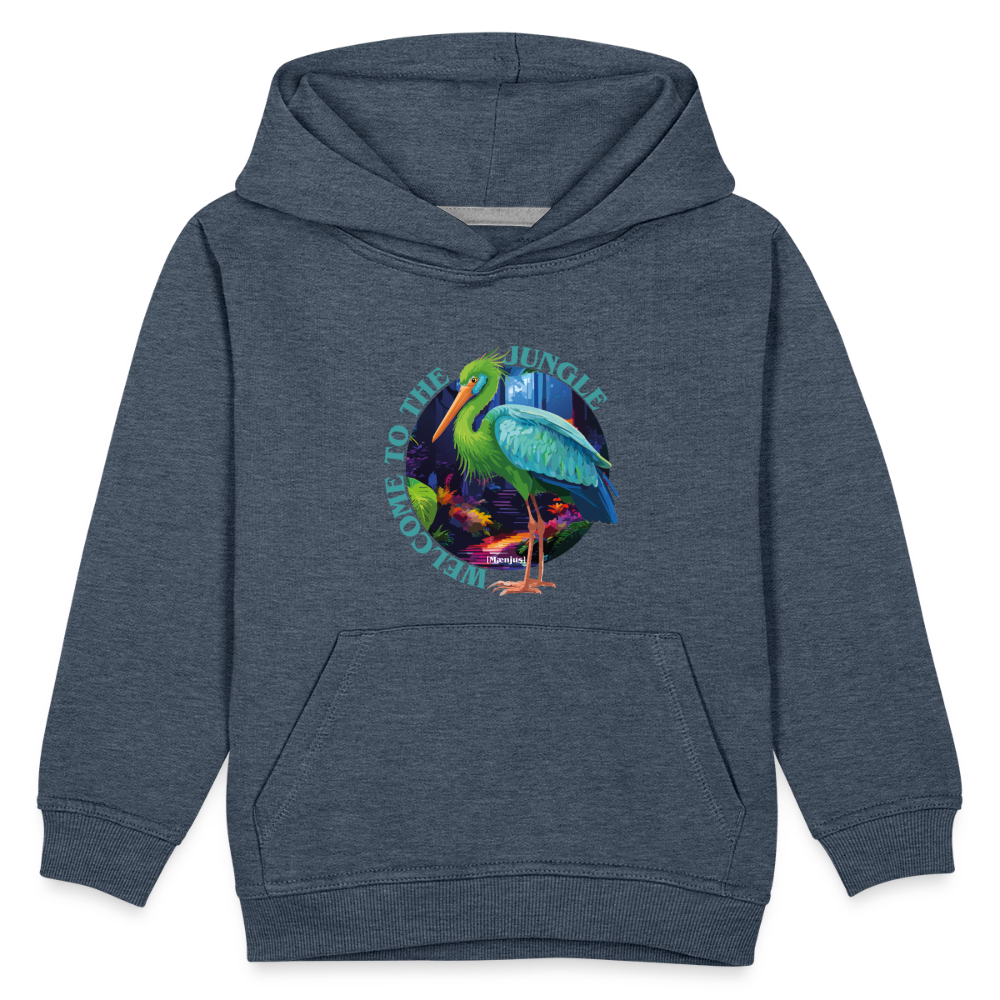 MNJS KIDS Premium Hoodie mit WELCOME TO THE JUNGLE PRINT - Jeansblau
