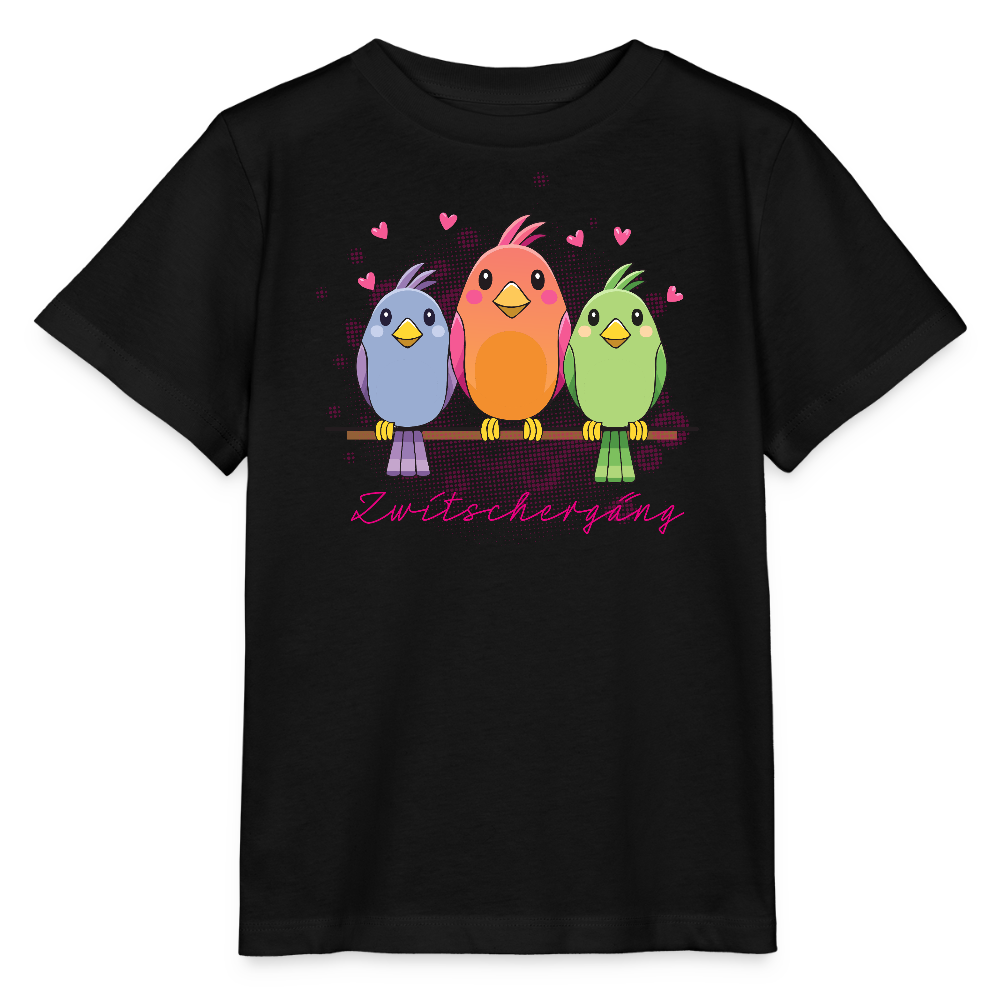 Kinder T-Shirt MINI mit Zwitschergäng Print - Schwarz