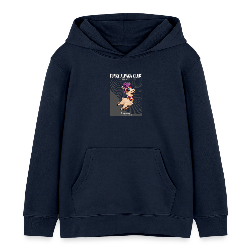 MNJS KIDS Bio-Hoodie mit FUNKY ALPAKA CLUB PRINT - Navy