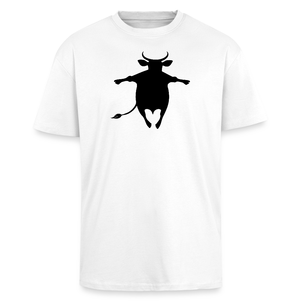 Heavy Oversize T-Shirt mit HAPPY COW PRINT - Weiß
