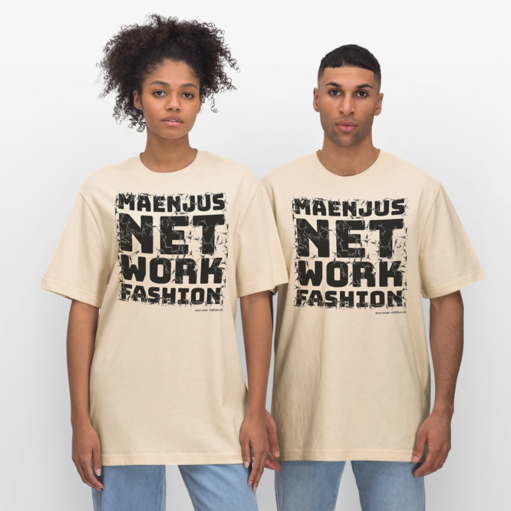 Unisex Bio-T-Shirt mit MAENJUS NETWORK FASHION PRINT - Weißgrau