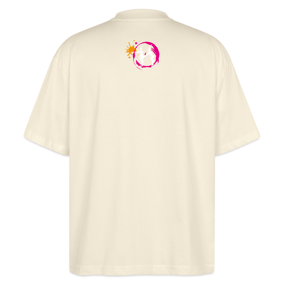 Oversized Unisex T-Shirt mit ES ESKALIERT EH PRINT - Weißgrau