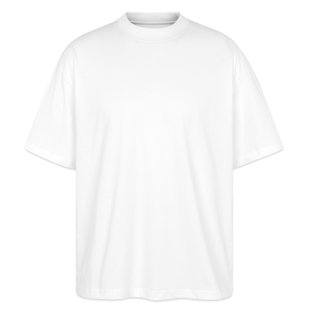 Oversized Unisex T-Shirt mit STEELPUNK PRINT Rückseite - Weiß
