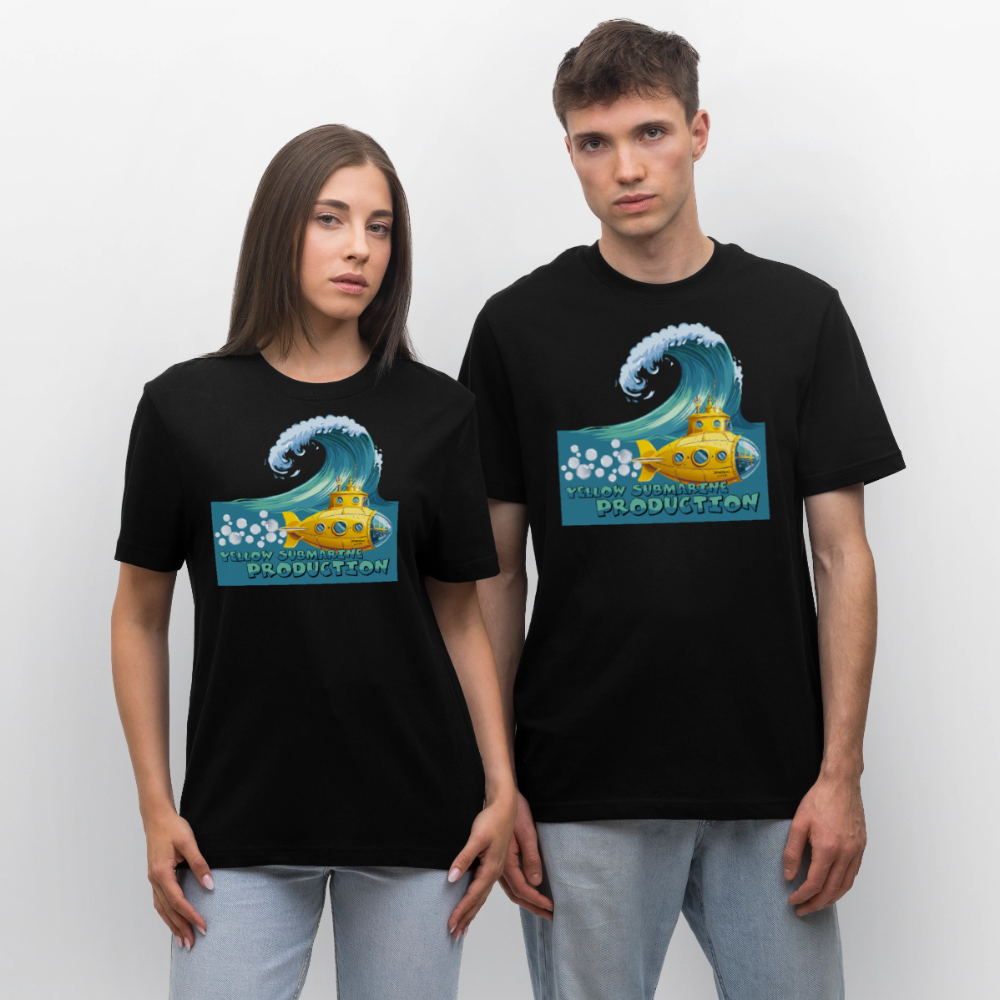 Unisex Bio-T-Shirt mit YELLOW SUBMARINE PRODUCTION PRINT - Schwarz