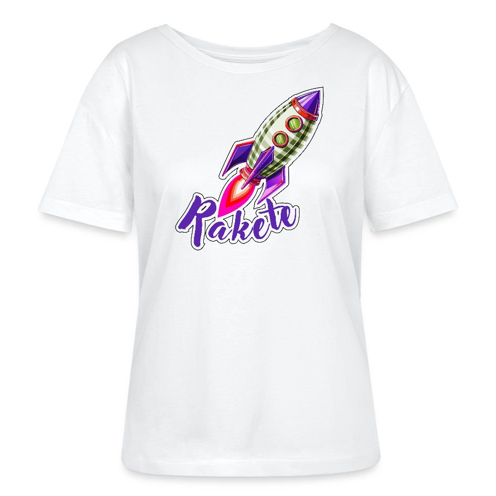 Frauen T-Shirt mit RAKETE PRINT - Weiß