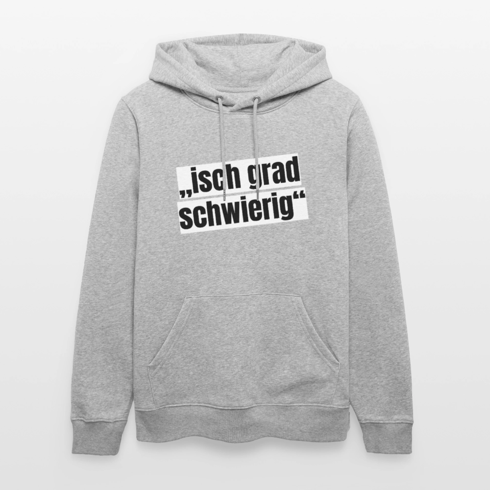 Unisex Hoodie mit ISCH GRAD SCHWIERIG PRINT - Grau meliert