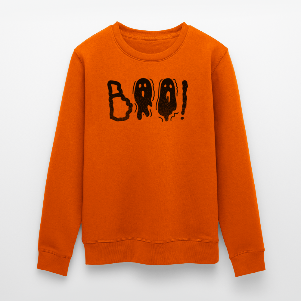 Unisex Bio-Sweatshirt mit BOO! PRINT - Tieforange