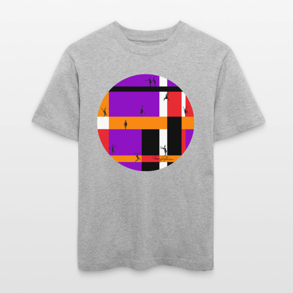 Relaxed Fit Unisex Bio-T-Shirt mit DYNAMIC FIELDS PRINT - Grau meliert