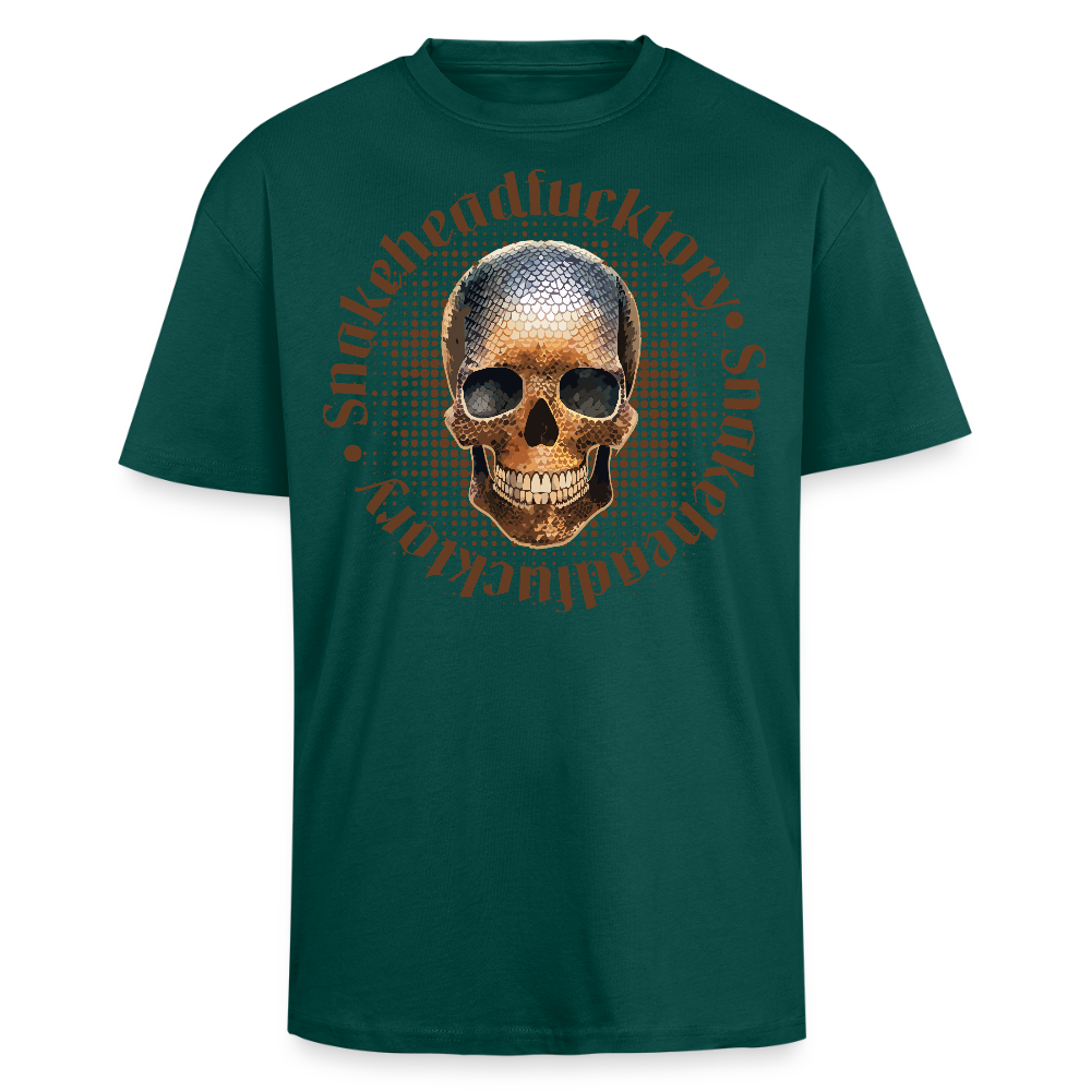 Heavy Oversize T-Shirt mit SNAKEHEAD SKULL PRINT - hunter Green