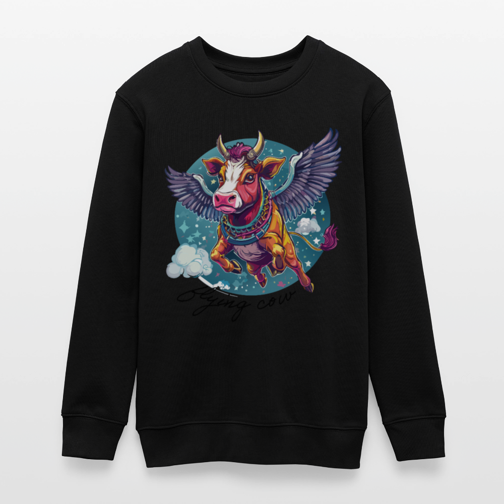 MNJS TEENS Bio Sweatshirt mit FLYING COW PRINT - Schwarz