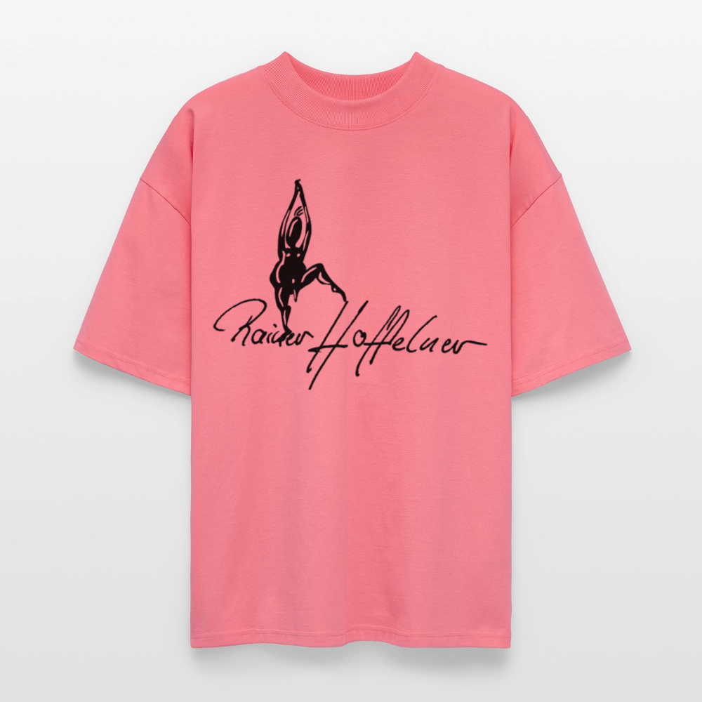 Oversized Unisex T-Shirt mit TUSCHEMÄNNCHEN PRINT - Pink
