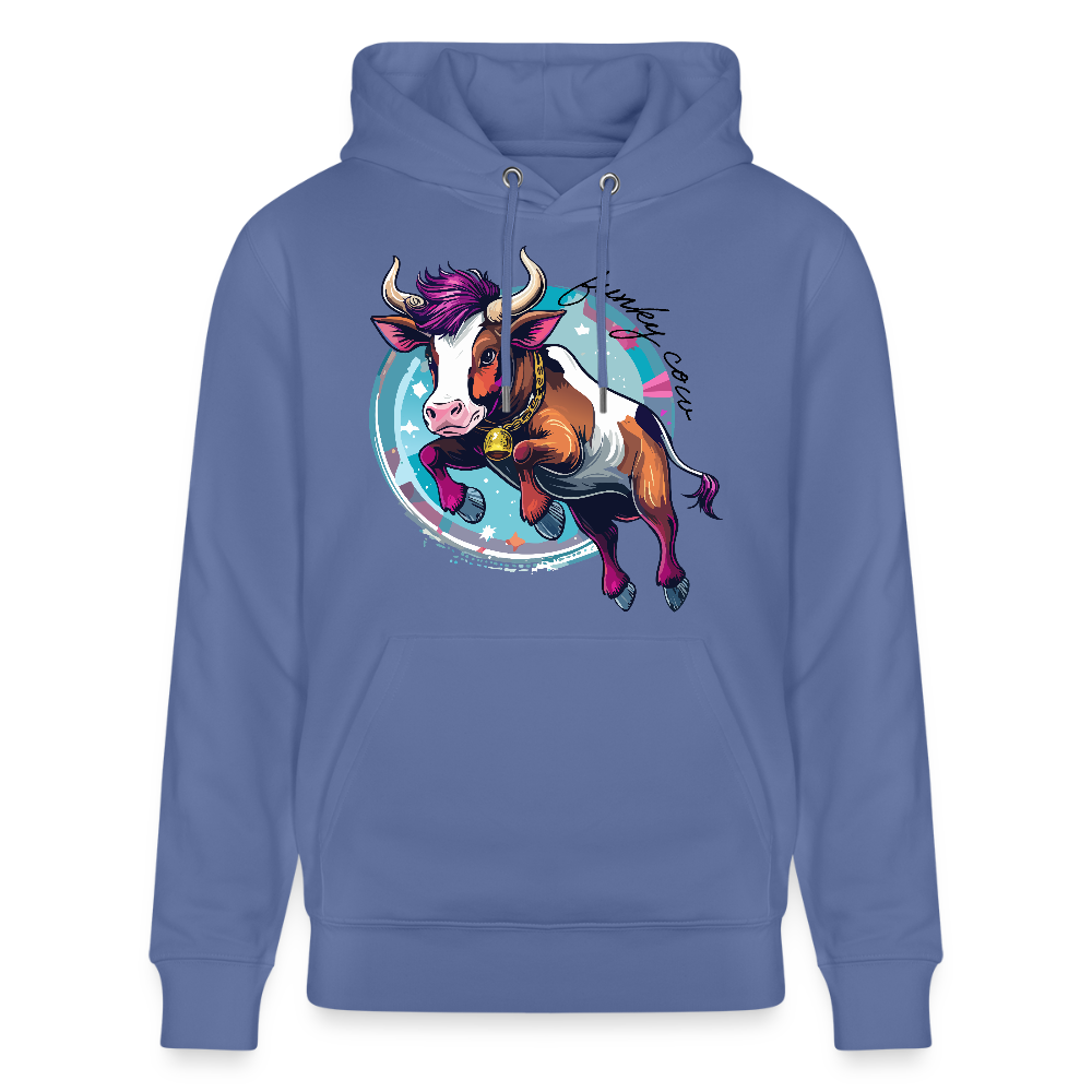 Unisex Hoodie mit FUNKY COW PRINT - Blau