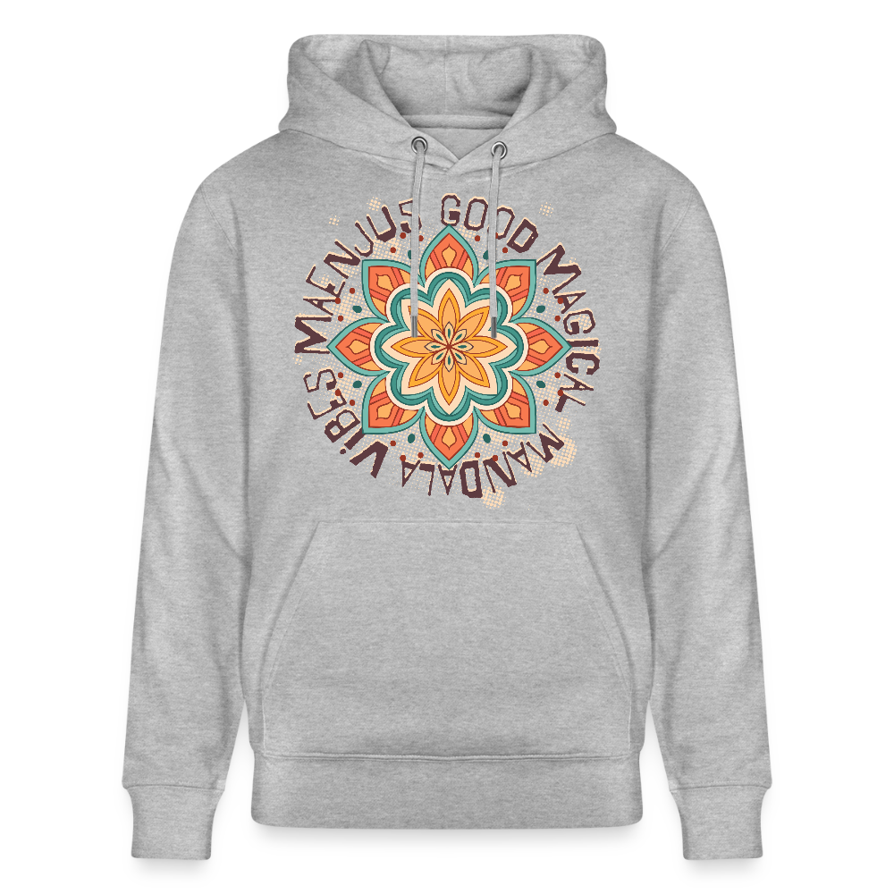 Unisex Bio-Hoodie mit MANDALA VIBES PRINT - Grau meliert