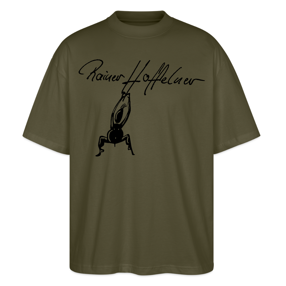 Oversized Unisex T-Shirt mit TUSCHEMÄNNCHEN PRINT - Khaki
