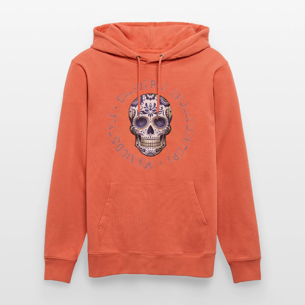 Unisex Hoodie mit CALAVERAS SKULL PRINT - Hellrot