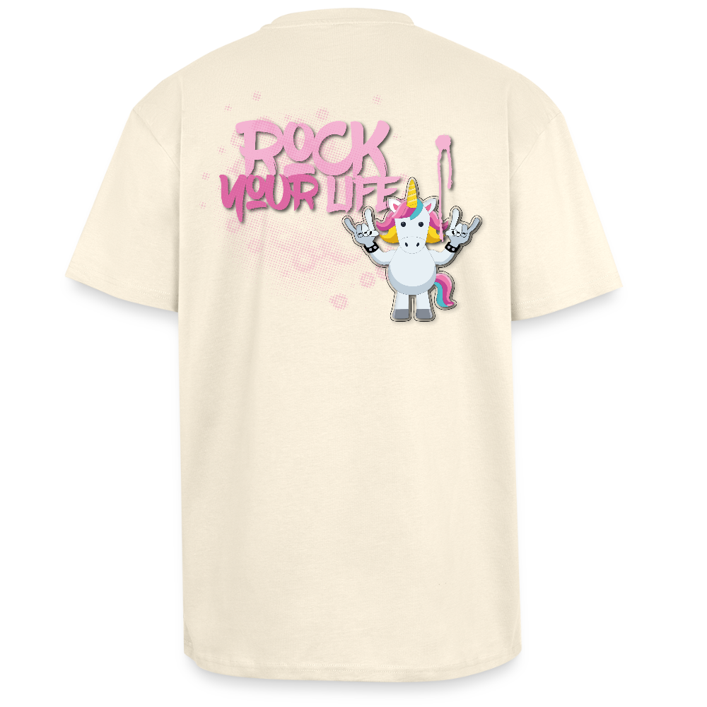 Heavy Oversize T-Shirt mit ROCK YOUR LIFE PRINT - Creme