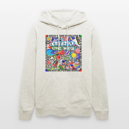 Unisex Bio-Hoodie mit CREATIVE VIRUS INSIDE PRINT - Beige meliert