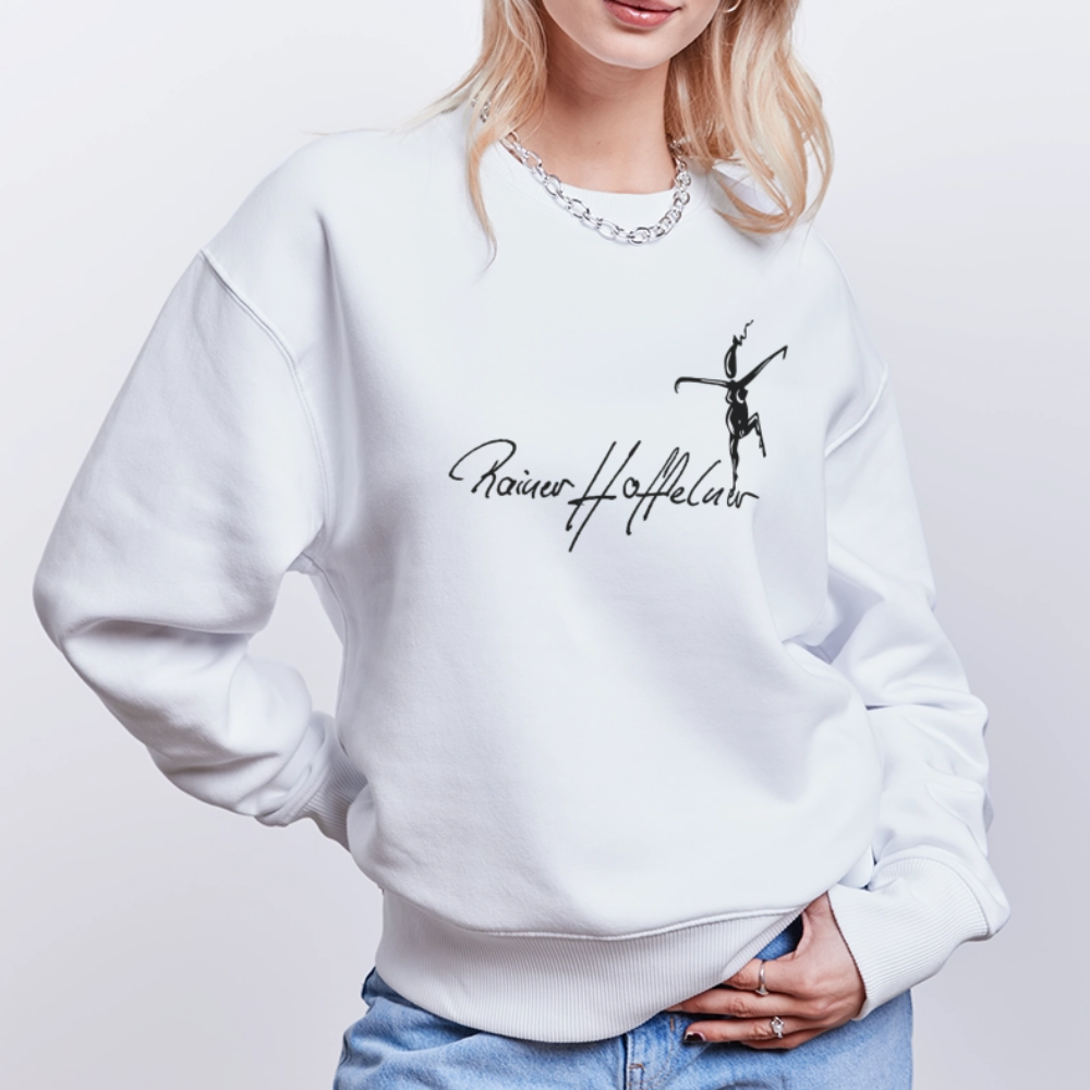 Unisex Oversize Bio Pullover mit TUSCHEWEIBCHEN PRINT - Weiß