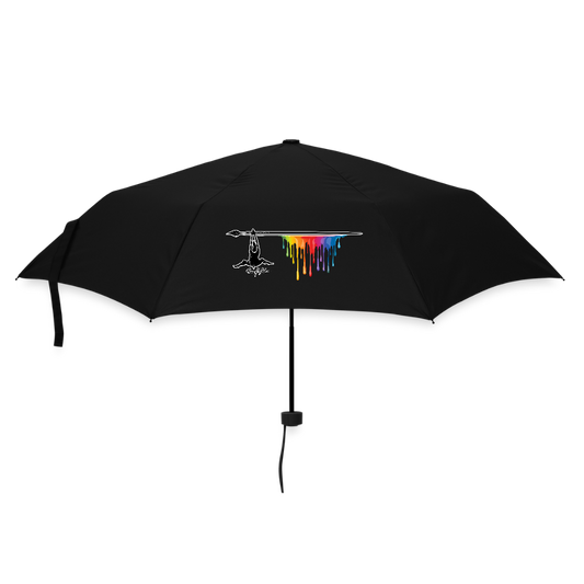 Regenschirm (klein) mit TUSCHEMÄNNCHEN PRINT - Schwarz