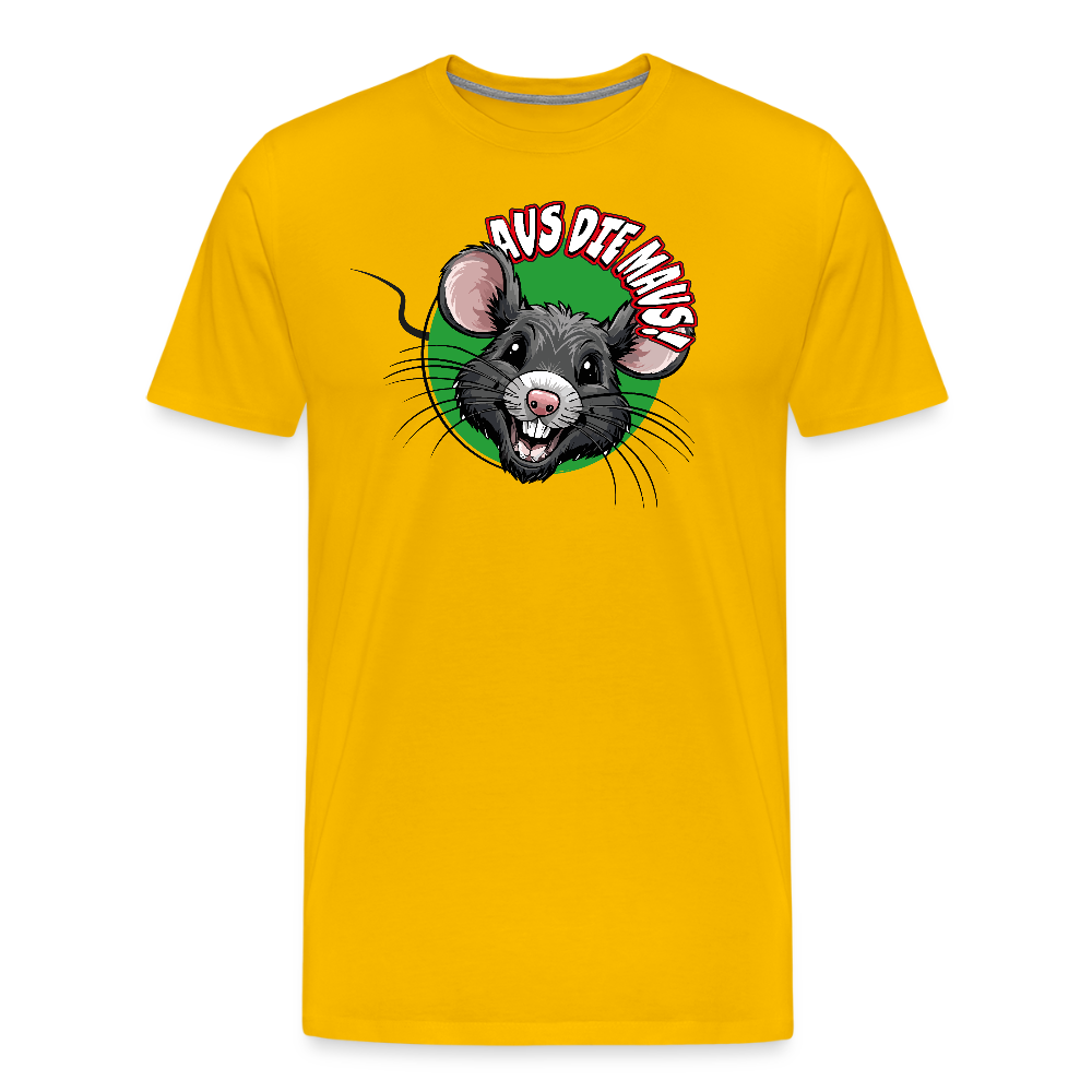 Männer Premium T-Shirt mit AUS DIE MAUS PRINT - Sonnengelb