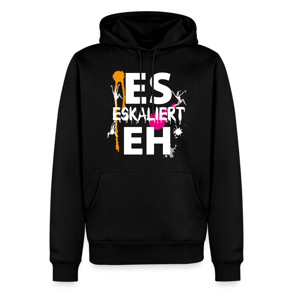 Männer Premium Hoodie mit ES ESKALIERT EH PRINT - Schwarz