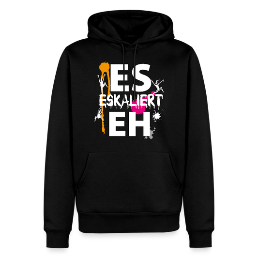 Männer Premium Hoodie mit ES ESKALIERT EH PRINT - Schwarz