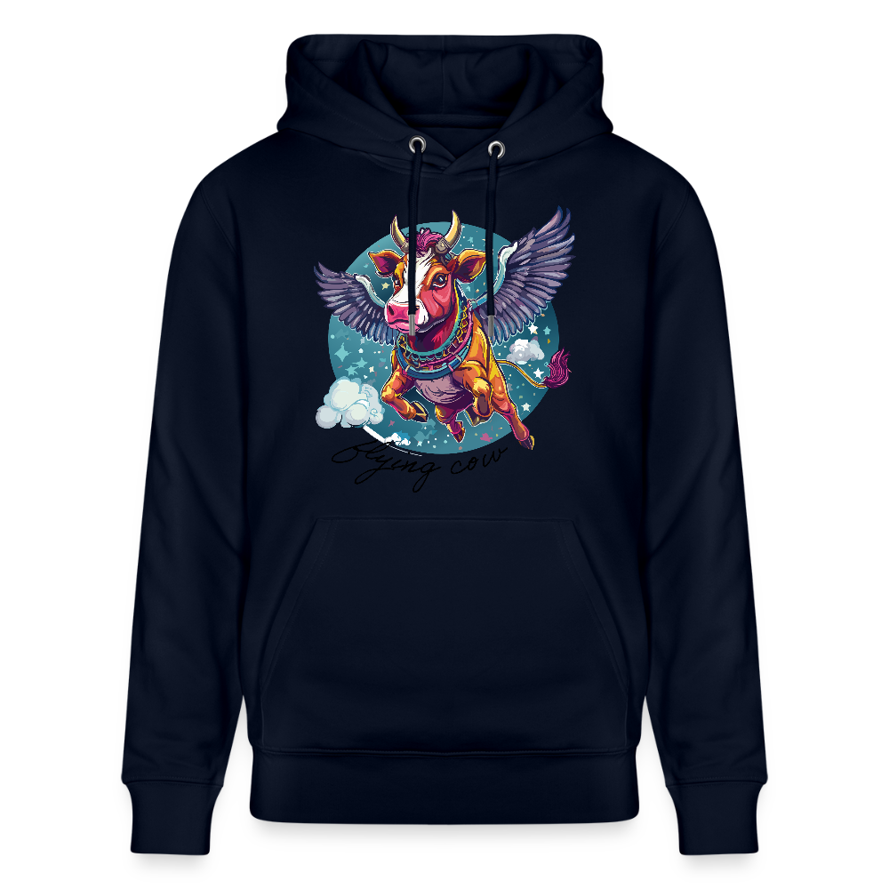 Unisex Hoodie mit FLYING COW PRINT - Navy