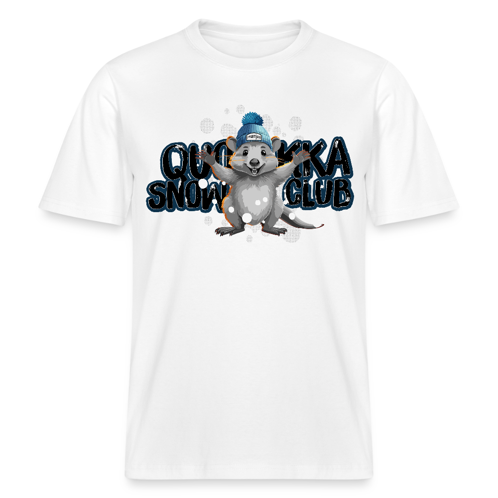 Unisex Bio-T-Shirt mit QUOKKA SNOWCLUB PRINT - Weiß