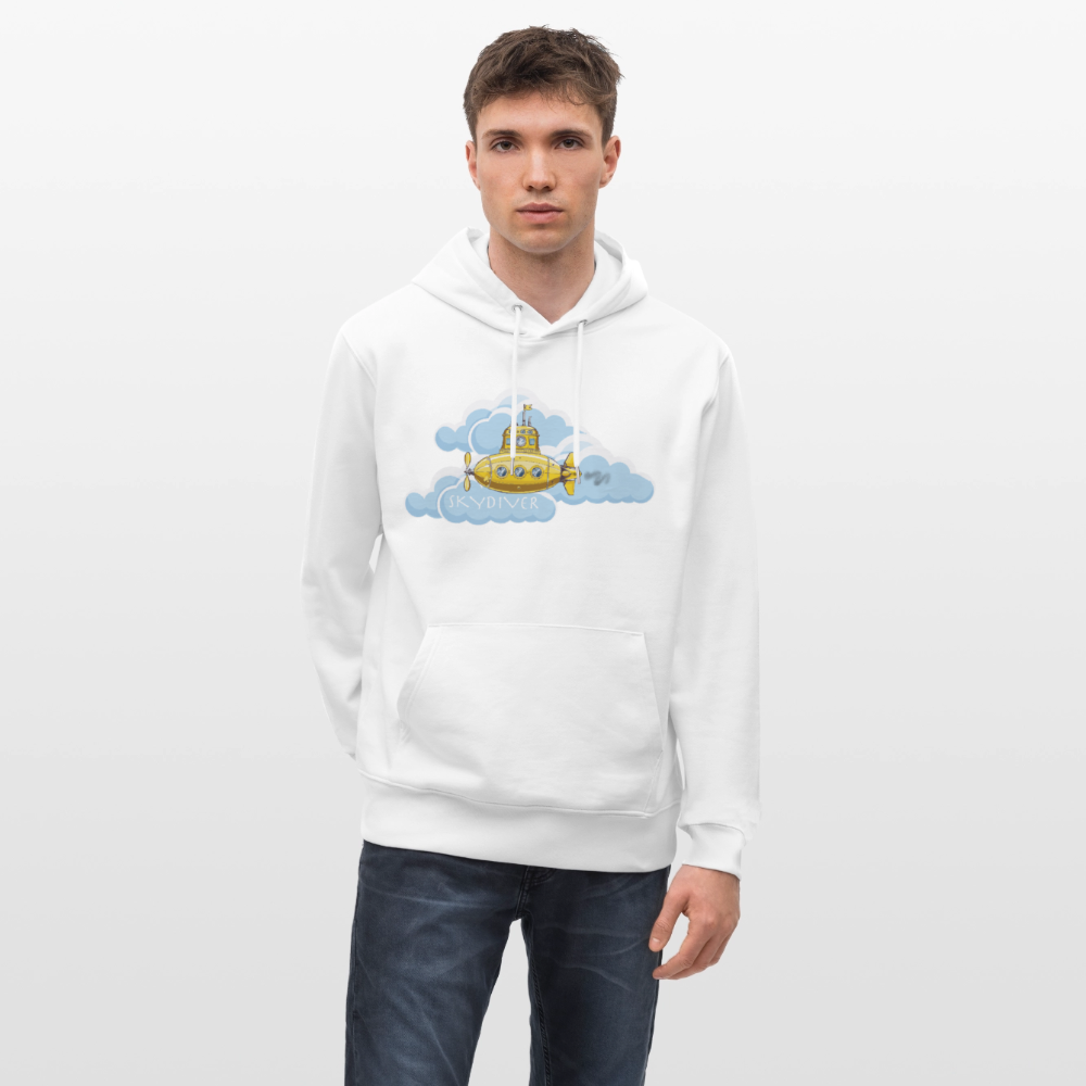 Unisex Bio-Hoodie mit SKYDIVER PRINT - Weiß