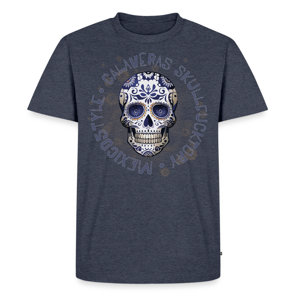 Männer Premium T-Shirt mit CALAVERAS SKULL PRINT - Jeansblau