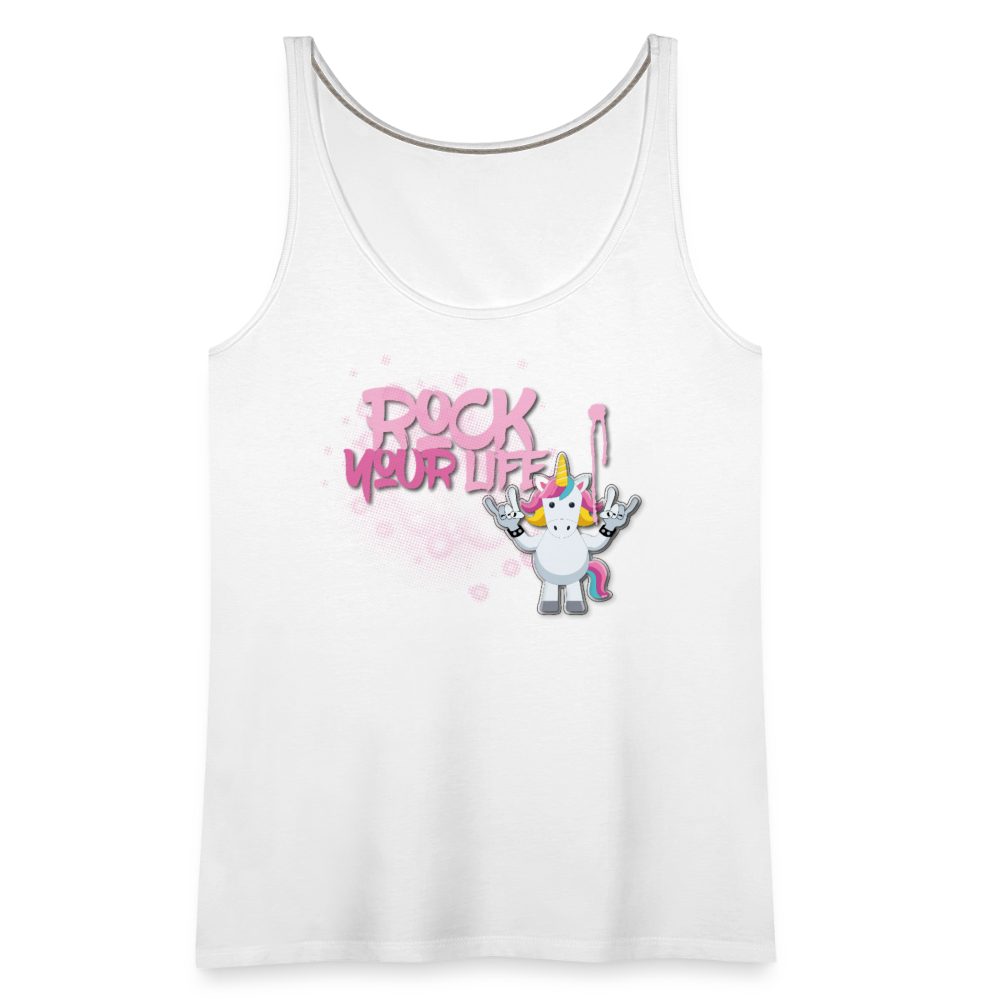 Frauen Premium Tank Top mit ROCK YOUR LIFE PRINT - Weiß