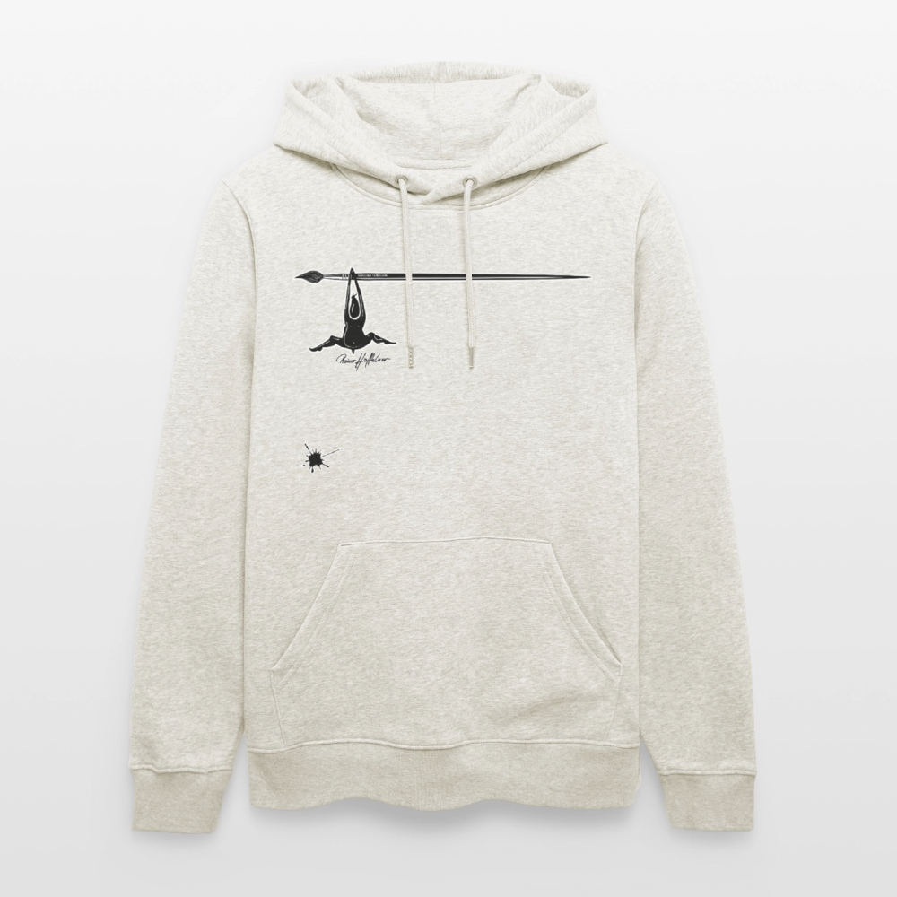 Unisex Hoodie mit TUSCHEMÄNNCHEN PRINT - Beige meliert