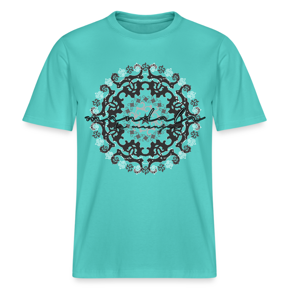 Unisex Bio-T-Shirt mit BLACK MANDALA PRINT - Poolblau