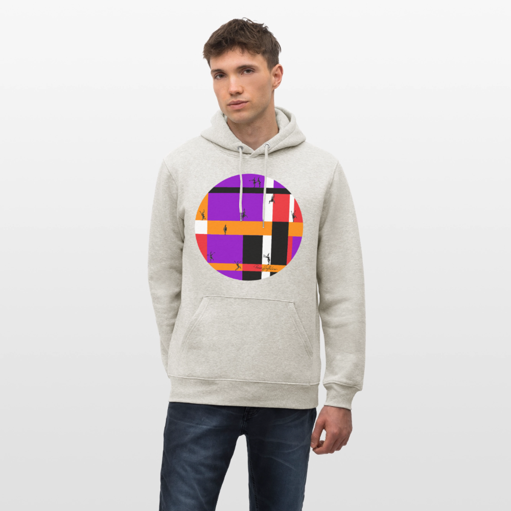 Unisex Bio-Hoodie mit TUSCHEMÄNNCHEN PRINT - Beige meliert