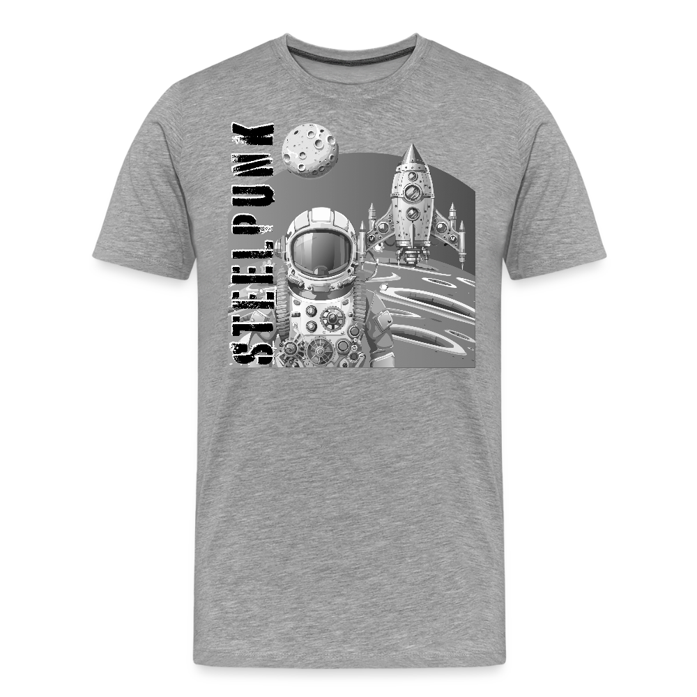 Männer Premium T-Shirt mit STEELPUNK PRINT - Grau meliert