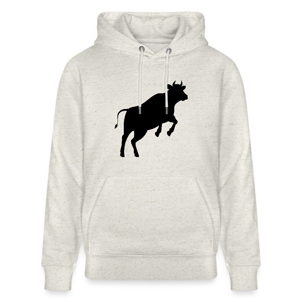 Unisex Hoodie mit JUMPING COW PRINT - Beige meliert