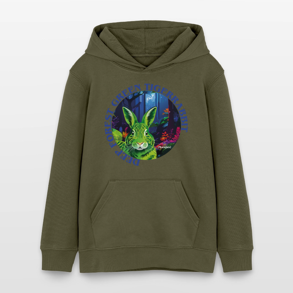 MNJS TEENS Bio-Hoodie mit DEEP FOREST GREEN TIGERRABBIT PRINT - Khaki