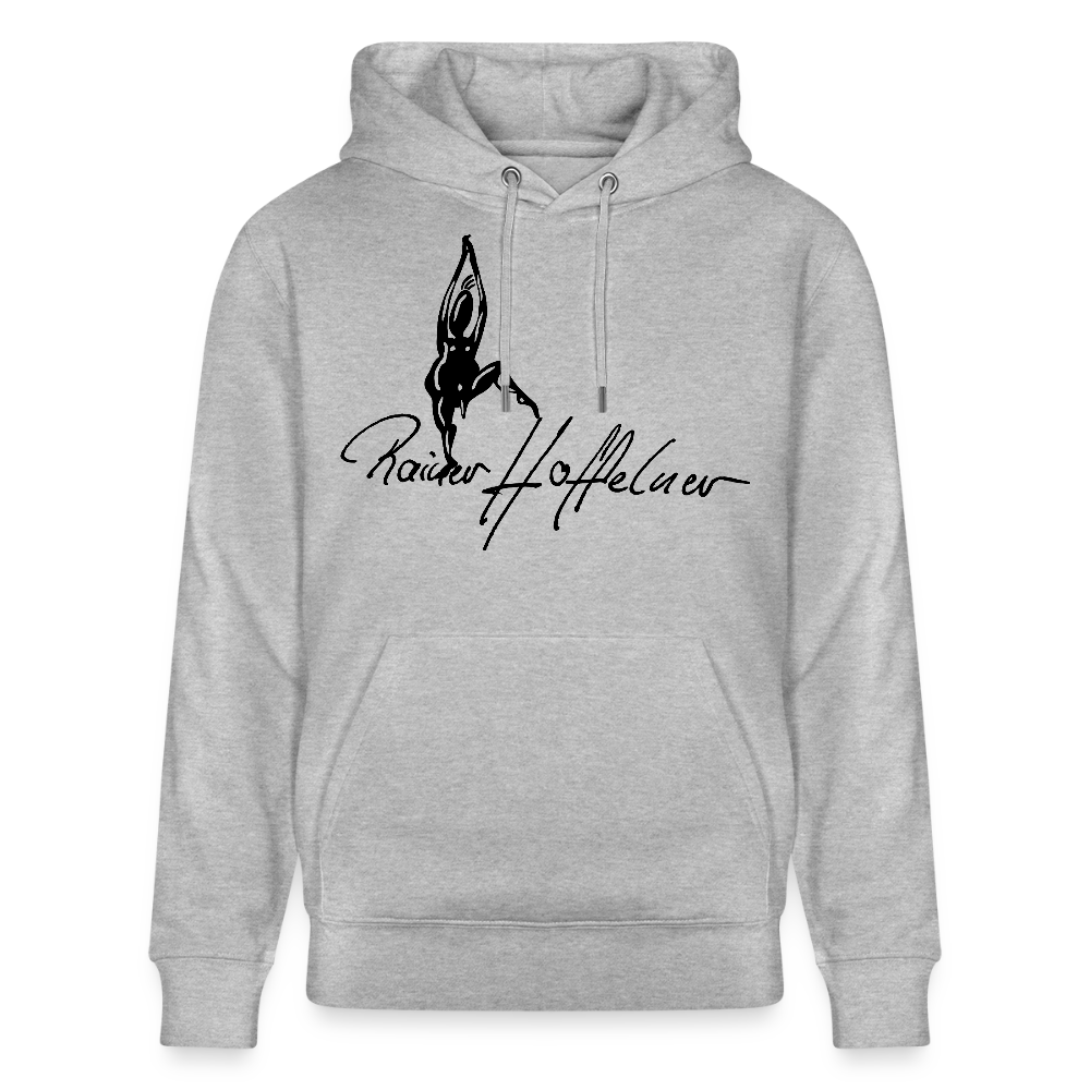 Unisex Bio-Hoodie mit TUSCHEMÄNNCHEN PRINT - Grau meliert