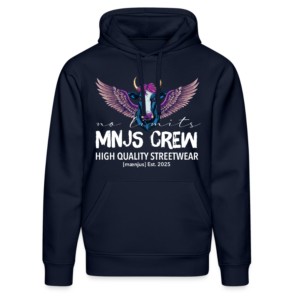 Unisex Bio-Hoodie mit MNJS CREW no limits PRINT - French Navy